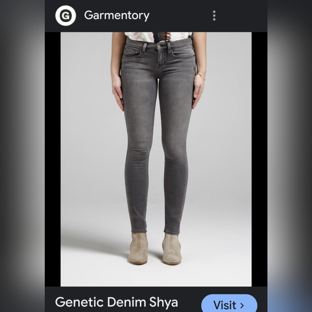NEW w/Tags Genetic Los Angeles Mid-Rise Super Skinny Women's Grey Jeans Size 27